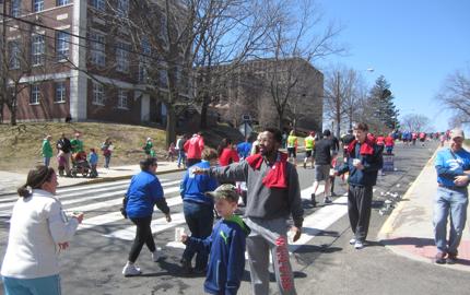 Helping out at the Half-Marathon